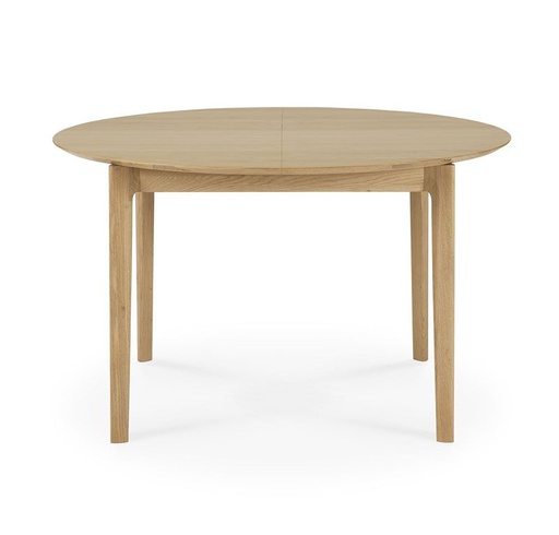 [ETHNI-51527---/A1801] Pyöreä jatkettava ruokapöytä Bok 129-179 cm, tammi