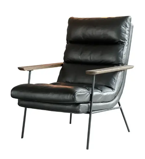 [SITS-E2716-0002-2L] Nojatuoli Bill, korkea, nahkaverhoilu, Touch Black
