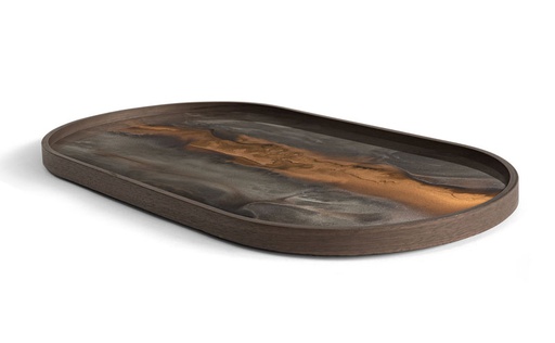 [ETHNI-20369-/F3486] Tarjotin Bronze Organic Glass M