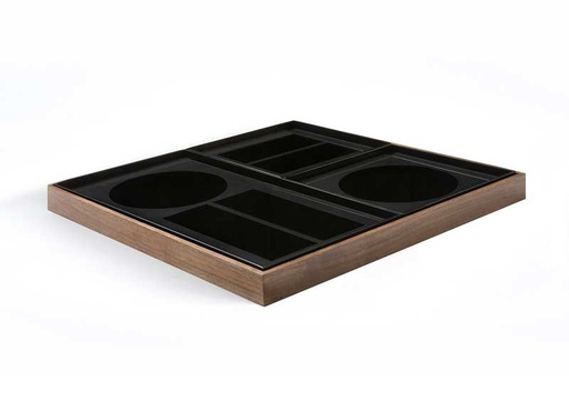 [ETHNI-20398/F3376] Pöytälokerikko Charcoal Desk Oranizer, pähkinä