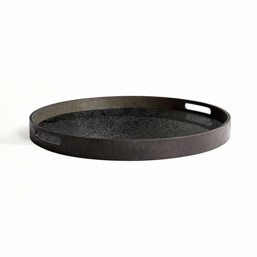 [ETHNI-20450/F2903] Pyöreä tarjotin Charcoal Mirror S