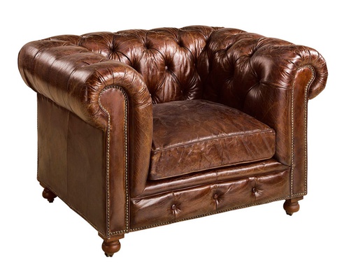 [ARTW-04-09612/B768] Nojatuoli Kensington, nahkaverhoilu, Vintage Cigar