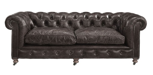 [ARTW-04-09918/I594] Sohva Kensington 2,5:n istuttava, nahkaverhoilu, Fudge