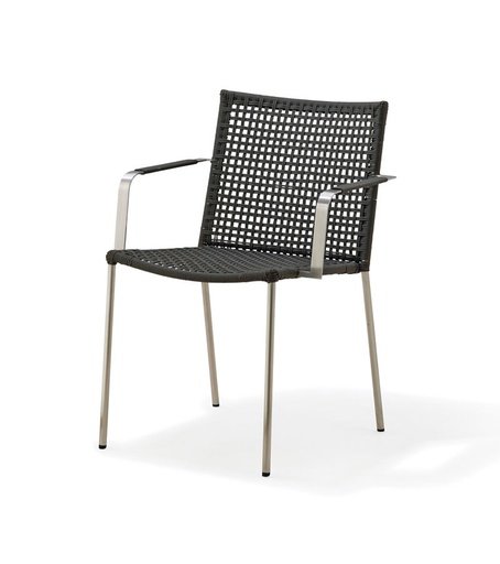 [CANE-5408-RSTG---/B156] Käsinojatuoli Straw, Anthracite