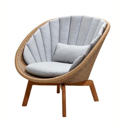 [CANE-5458-YS96---/J979] Pehmusteet Peacock-tuoliin, Light Grey