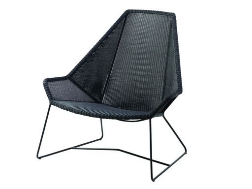 [CANE-5469-LS---/J230] Korkeaselkäinen nojatuoli Breeze, Black