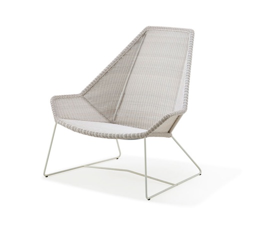 [CANE-5469-LW---/J231] Korkeaselkäinen nojatuoli Breeze, White Grey