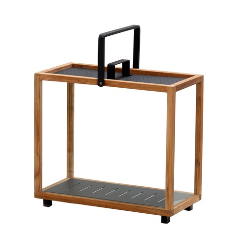 [CANE-5726-TAL---/J1341] Lyhty Lighthouse, leveä, tiikki, Lava Grey