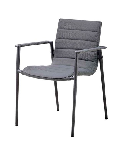 [CANE-8434-AITG---/J1241] Ruokapöydän tuoli Core käsinojilla, AirTouch, Grey