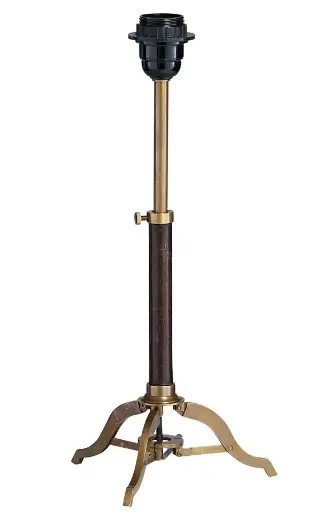 [OVE-11-LAM-1508-A-/H516] Explorer pöytävalaisimen jalka, nahka & messinki