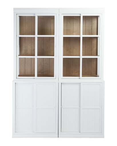 [VIL-NET-16---/C1947] Villinki Vitriini valkoinen/tammi, leveys 140 cm