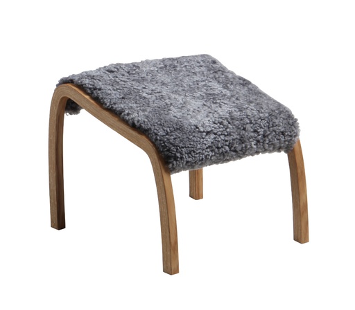 [BA-TORP-FS-OAKWAR-VILLA-/B1797] Rahi Torparen 47 x 45 cm, tammi, lampaannahka, Grey